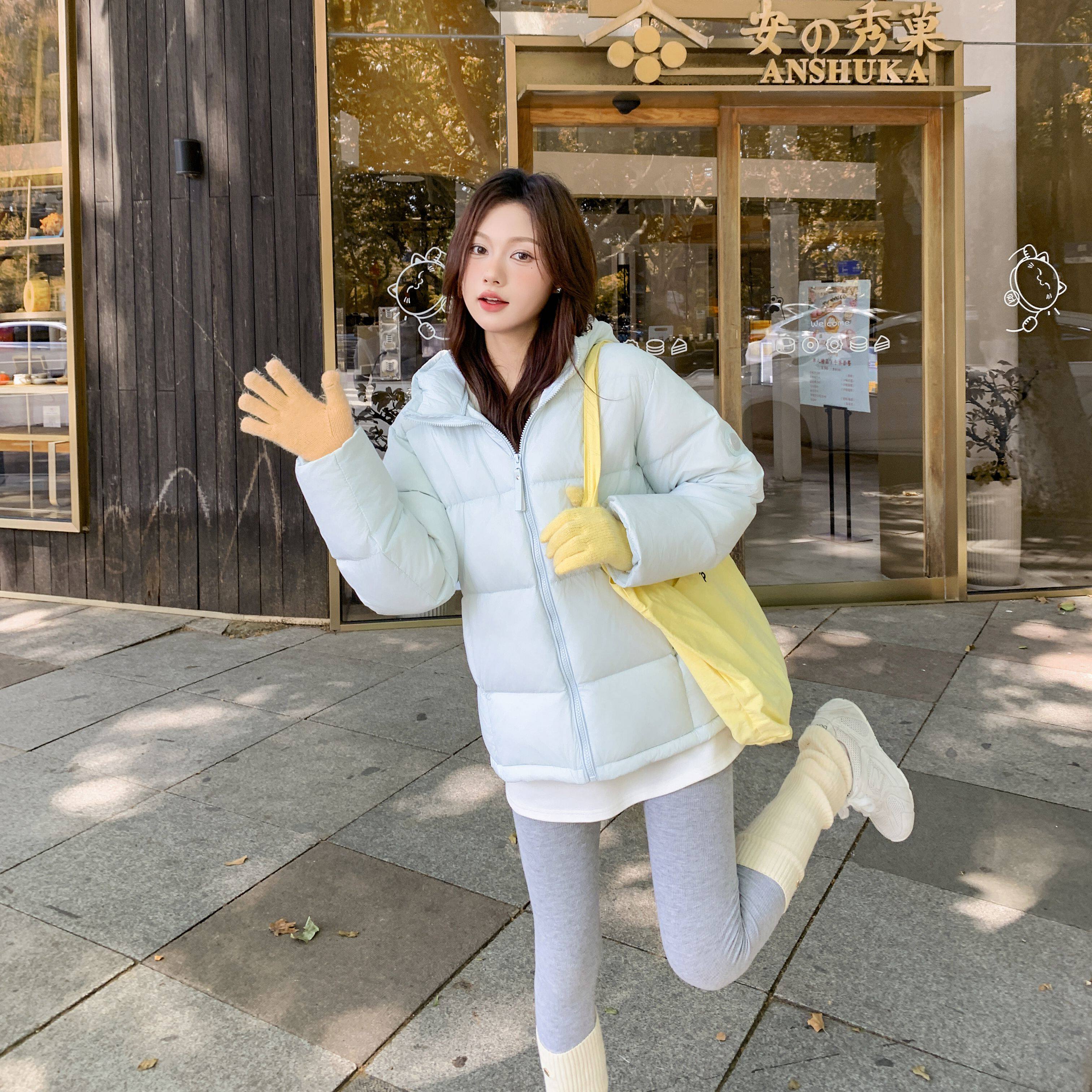 韩国羽绒服女2025宽松加厚小个子冬季白鸭绒面包服情侣小个子专属