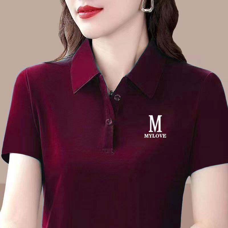 短袖t恤女翻领polo衫上衣休闲