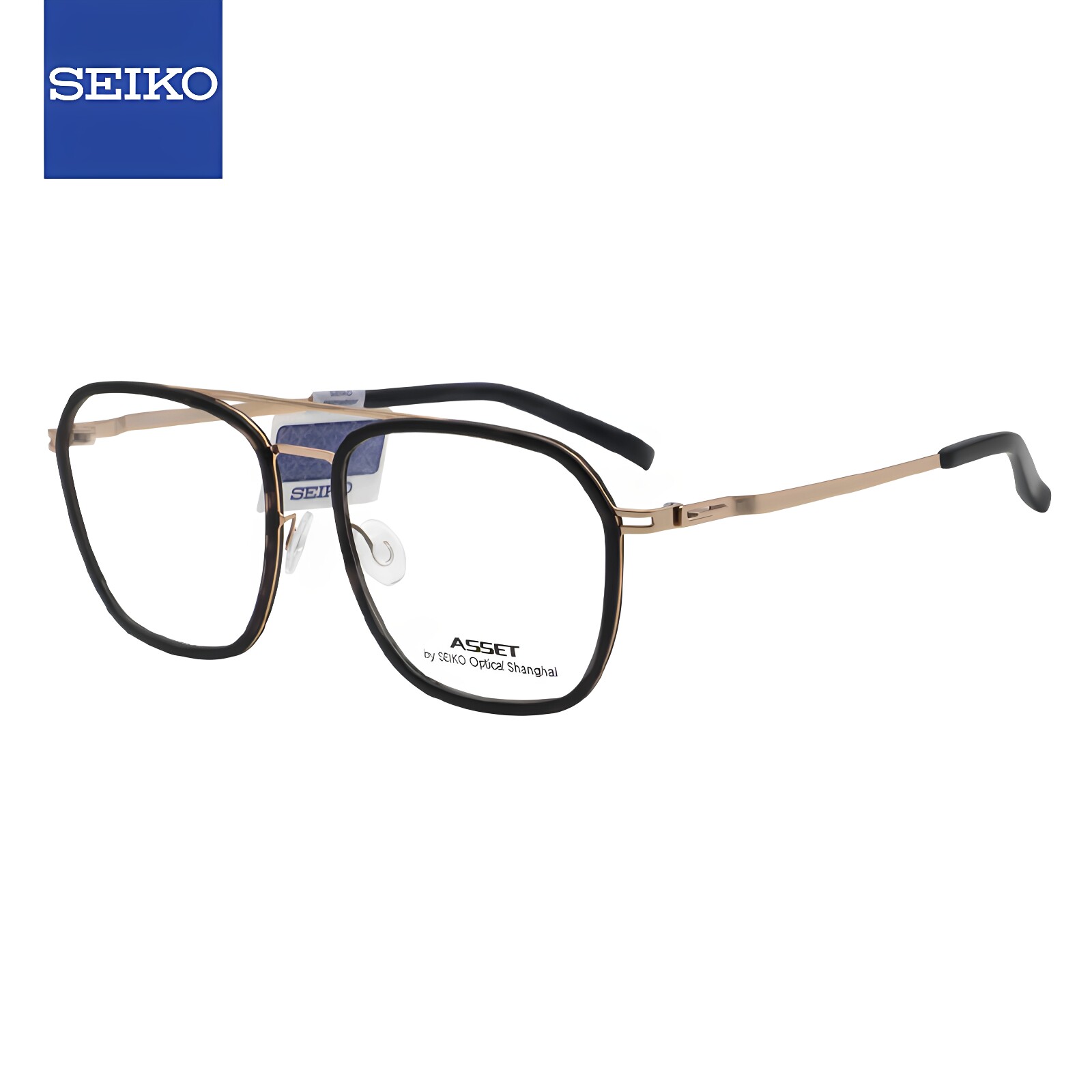 SEIKO精工雅释透系列眼镜框男女款全框金属休闲近视镜架AE5001