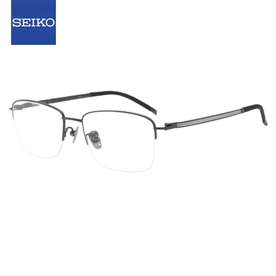 精工（SEIKO）男半框钛材眼镜架