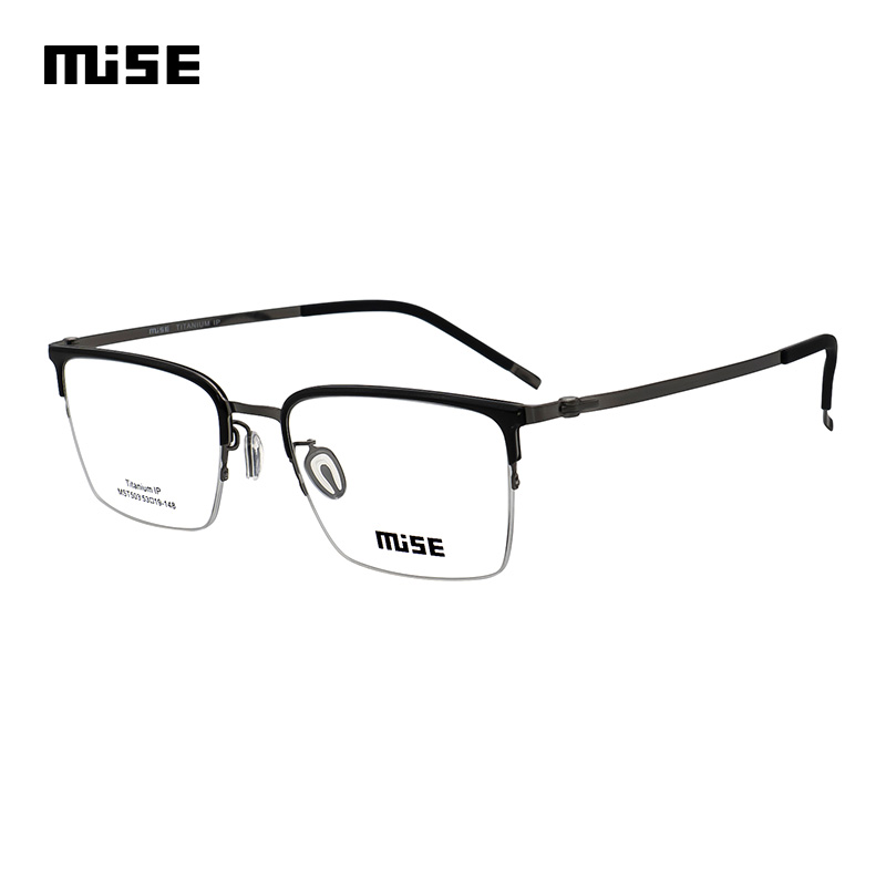 MUISE眼镜框半框超轻钛材光学镜架男女款配镜片MST503