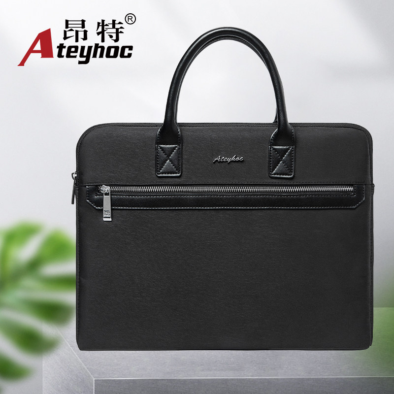 昂特js-823 文件袋帆布资料会议袋女士公文包可定制logo