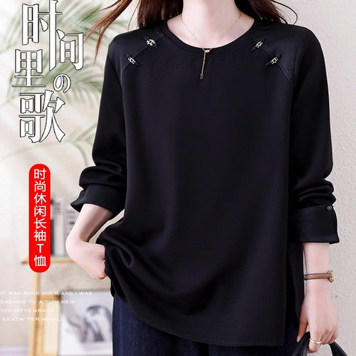 中式长袖T恤宽松遮肉显瘦上衣女