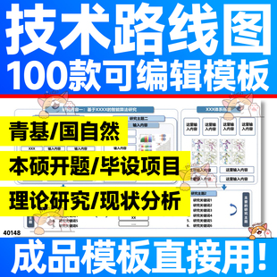 技术路线图本硕博开题思路青基框架医学申报图PPT可编辑word模板