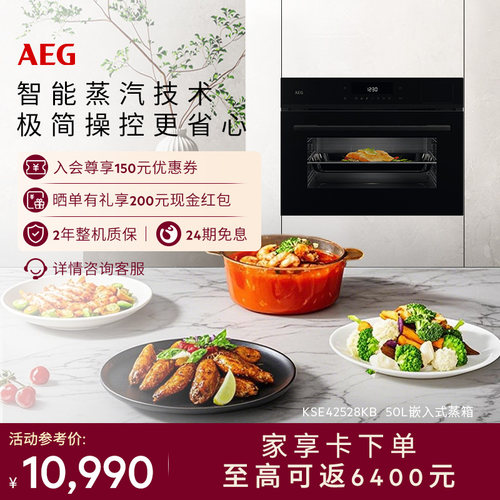 AEG嵌入式蒸烤一体机50L蒸箱烤箱