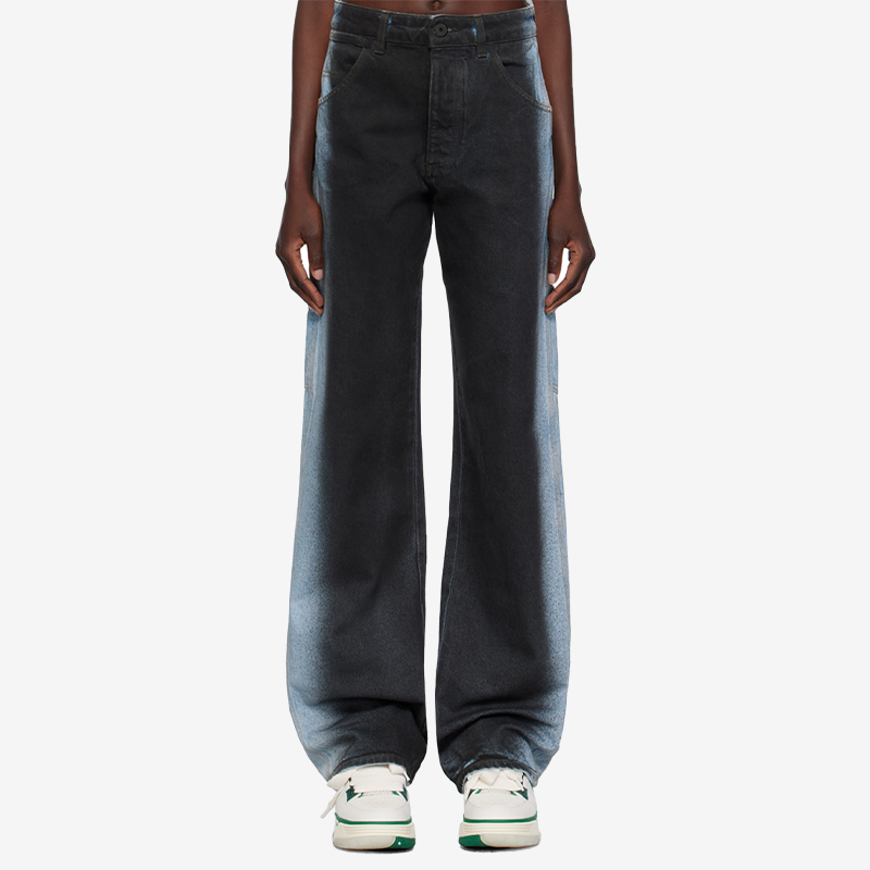 粉墨晕染喷色复古宽松牛仔裤