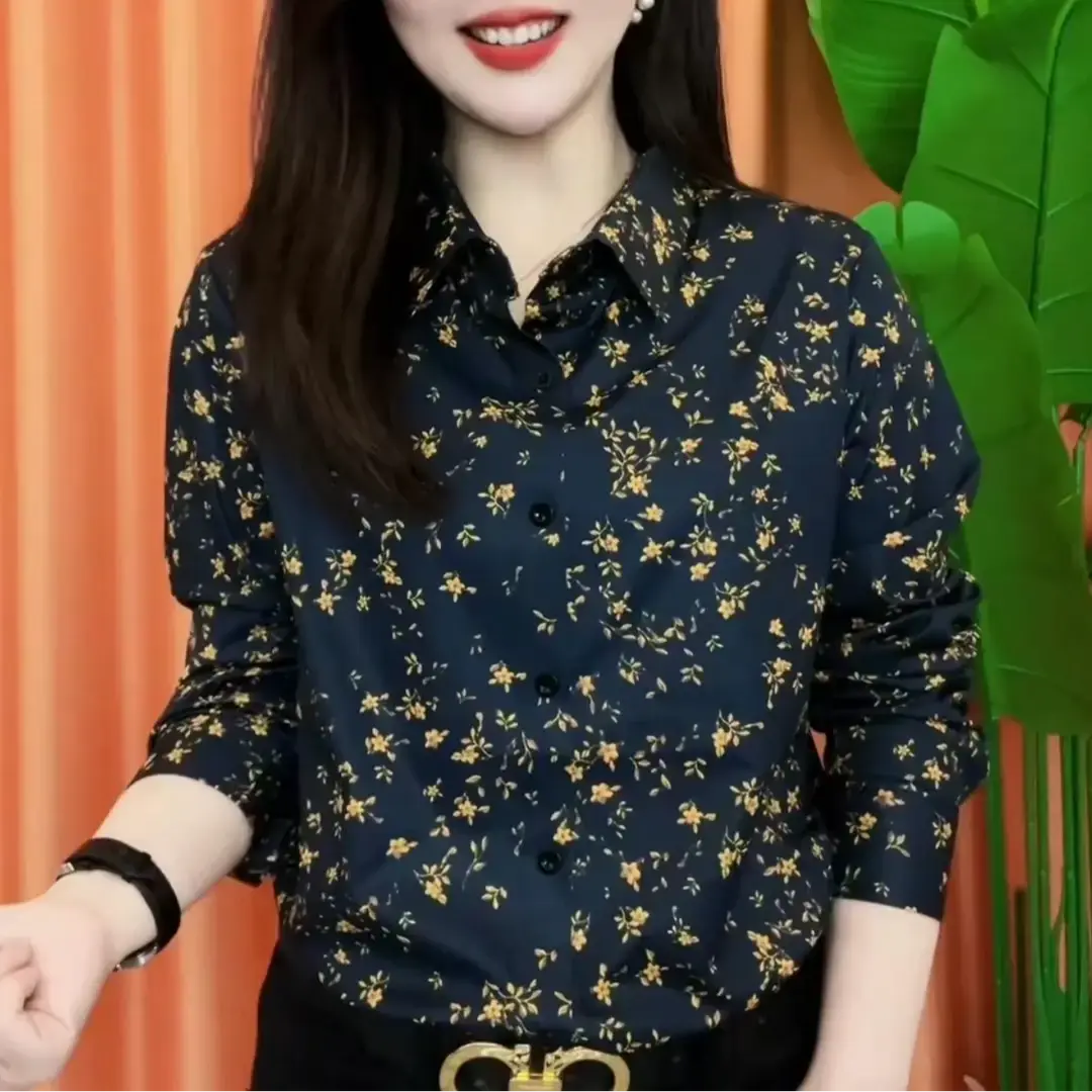 鸿瑞优选男士碎花印花衬衫新款