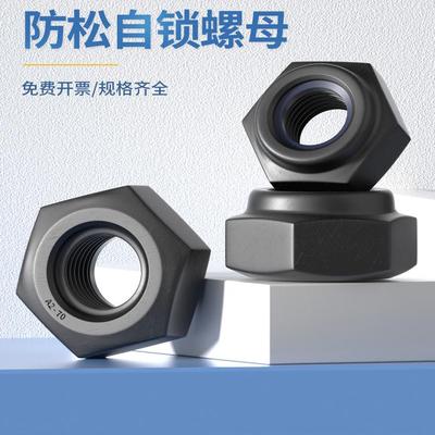 黑色304不锈钢尼龙防松自锁螺母