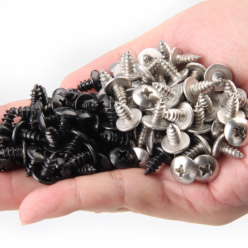 黑色十字自攻螺丝钉大扁头