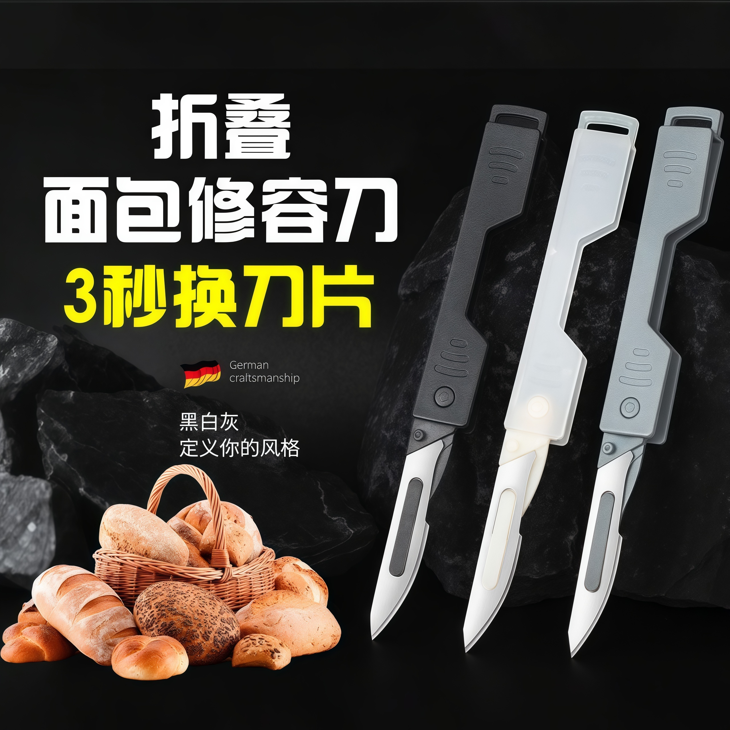 便携折叠面包割刀法式迷你修容刀