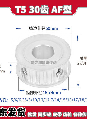TTPA/EAP同步带轮T5-30齿槽宽21/27AF型200两面平250内孔5-20mm