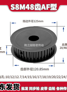 EBL/HTPT现货S8M48齿铁槽宽16/42AF型45#碳钢150发黑400内孔10-30