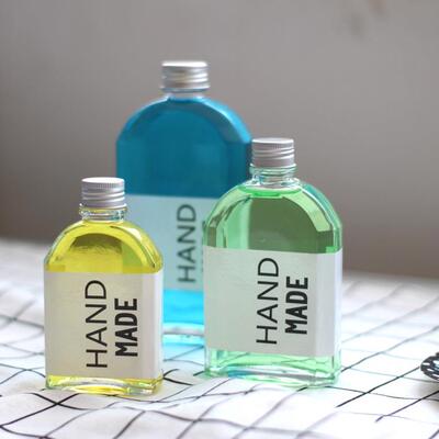 100ml 果酒饮料奶茶外带咖啡铝盖小扁酒瓶分装果汁玻璃瓶新款包邮