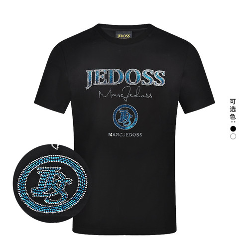 JEDOSS/爵迪斯男装春夏专柜新款字母LOGO烫钻修身短袖T恤168