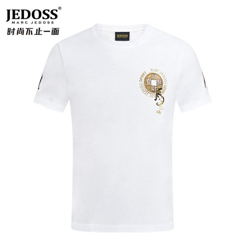 JEDOSS/爵迪斯男装春夏专柜新款中国风修身短袖T恤印花潮047