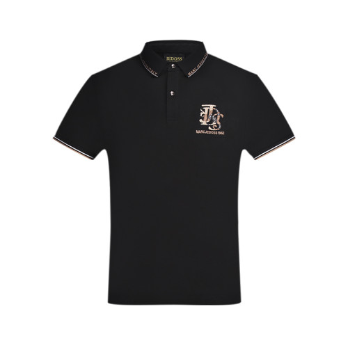 JEDOSS/爵迪斯男装夏季专柜新款串珠刺绣POLO领短袖T恤AM031