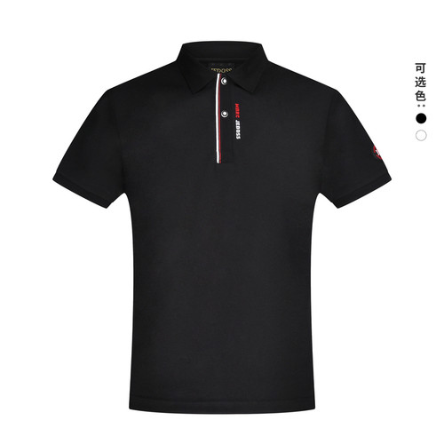 JEDOSS/爵迪斯男装2025夏季新款简约字母刺绣压凸短袖POLO衫AM110