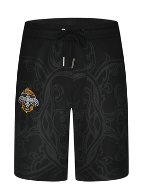 JEDOSS/爵迪斯男装2025春夏新款刺绣章仔满水印针织中裤潮BS235ZH