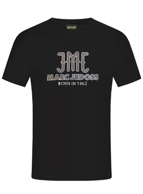 JEDOSS/爵迪斯男装夏季新款字母LOGO烫钻水晶砂短袖T恤103AM