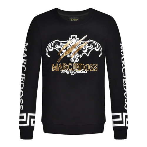 JEDOSS/爵迪斯男装秋冬新款经典烫钻LOGO珠片绣卫衣B0629BS