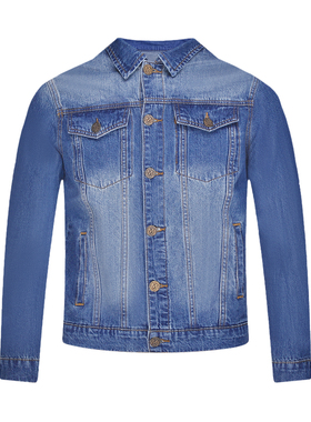 JEDOSS/爵迪斯男装初秋新款字母刺绣蓝色牛仔夹克外套SX005B