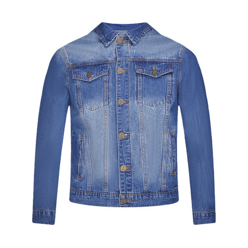 JEDOSS/爵迪斯男装初秋新款字母刺绣蓝色牛仔夹克外套SX005B
