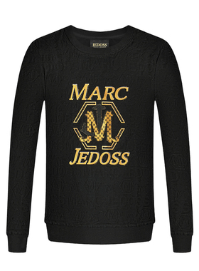 JEDOSS/爵迪斯男装秋季新款烫金玻璃砂长袖针织衫薄款B0423BS