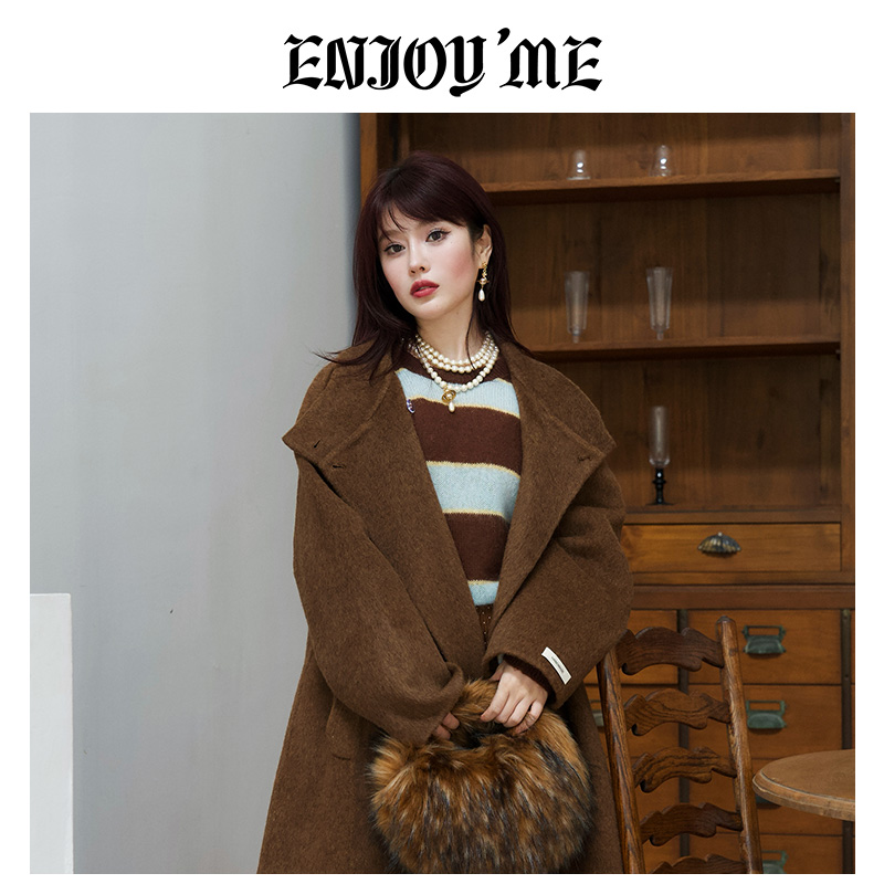 ENJOYME商场同款韩版条纹针织衫