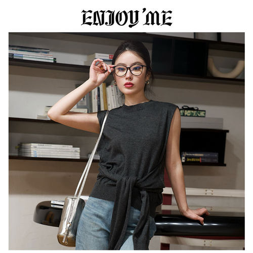 ENJOYME纯色套头针织衫女