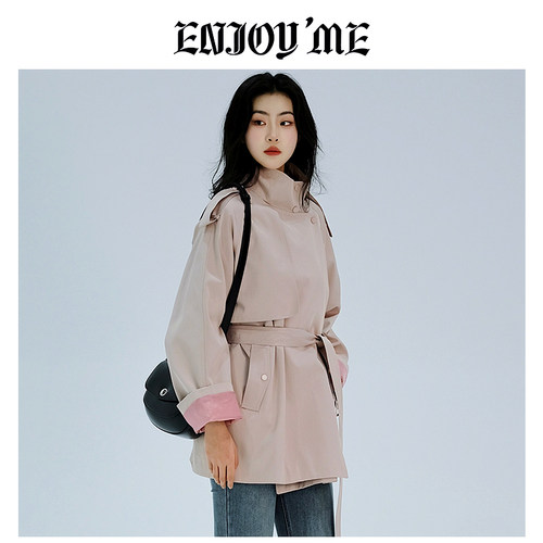ENJOYME立领风衣外套中长款大衣