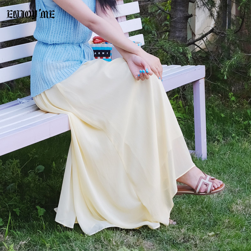 ENJOYME纯色薄款半身裙女