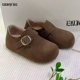 女春咖啡色舒适防滑软底鞋 ENJOY门店同款 休闲风真毛垫全包博肯鞋