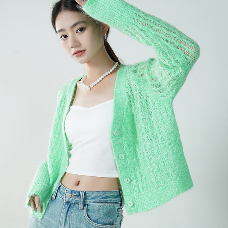 ENJOYME纯色针织衫女显瘦外套