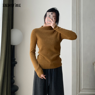 ENJOYME高领修身打底针织衫女