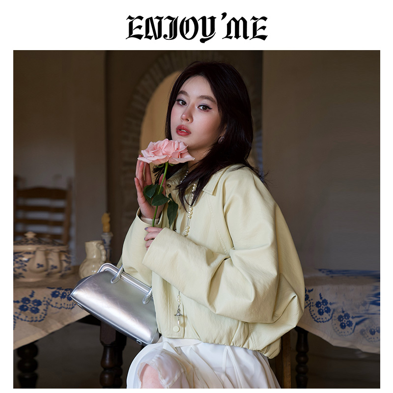 ENJOYME商场同款美式皮衣外套