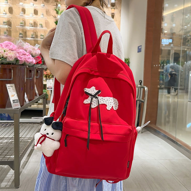 书包女生初高中生可爱小狗少女心高颜值背包大容量简约百搭双肩包