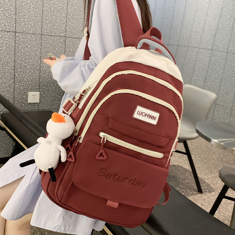 韩版大容量校园多隔层电脑双肩包