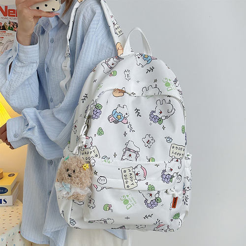 高颜值可爱卡通线条小狗学生书包