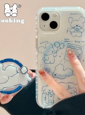 适用vivox200手机壳x100x90x80蓝色线条小狗x70x60x50pro旋转磁吸支架x30x27可爱x20x23x21高级mini网红超火S