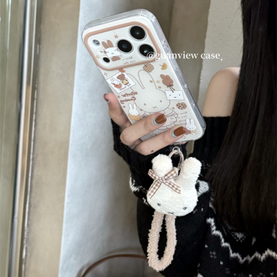 适用oppoA58手机壳A1A2A3A5A6pro毛绒米菲兔a97a96a93a92s毛茸手绳a55a57a53秋冬A72a79a77卡通a32A11女A35新