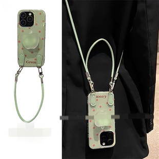 3绿底波点13 10支架k80k70k60k50可拎手绳k40k30k20可背斜挎9 7高级E新 适用红米note14手机壳turbo4