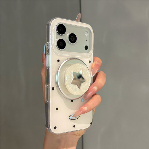 适用oppoA58手机壳A1A2A3A5A6pro波点a97a96a93a92s贝纹镜面磁吸支架a55a57a53A72a79a77卡通可爱a32A11A35新
