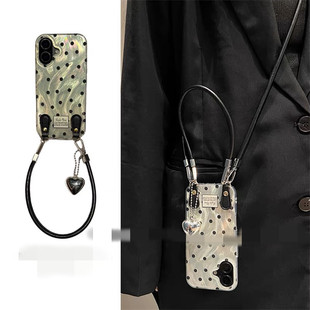 10可拎手绳v60v11v13斜挎v25v23Q3q5新 6爱心挂件13 适用realme真我neo7手机壳gt5羽纱波点gtneo2T