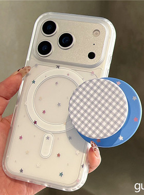 适用红米note15/14手机壳turbo4/3彩色星星13/12/11/10磁吸支架k90k80k70k60k50磨砂透白k40k30k20清新9/8/7E