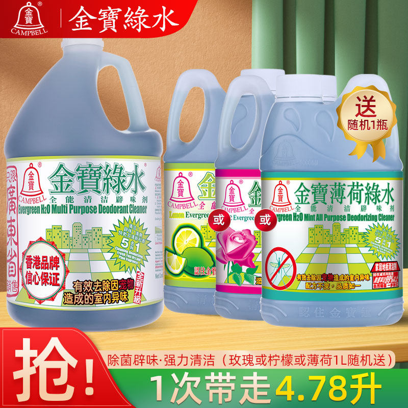 金宝绿水实惠装地板家居消毒除菌去味薄荷商用家用拖地全能清洁剂