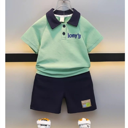 男童夏季套装2024新款男孩短袖T恤儿童装时髦polo衫夏装t男宝衣服