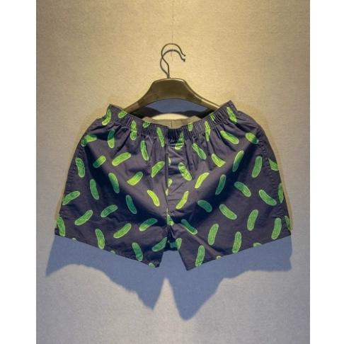 男士平角裤全棉卡通印花男家居阿罗裤宽松休闲青年四角睡裤短裤