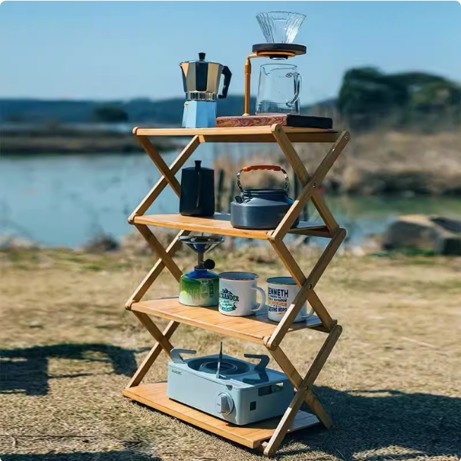 户外置物架露营收纳架折叠营地多层支架桌小架子野餐神器用品装备
