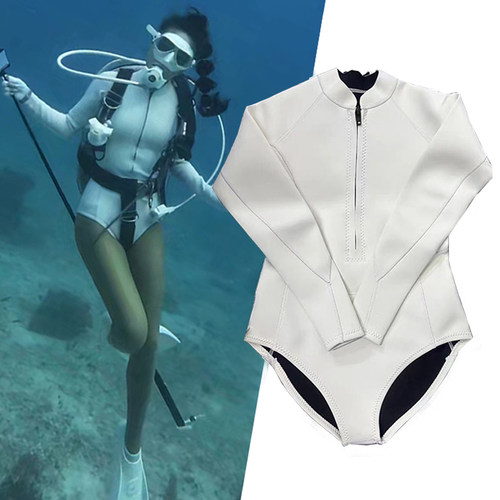 马卡龙韩国2mm 潜水服女连体防晒冲浪泳衣保暖深潜水母水肺湿衣潮