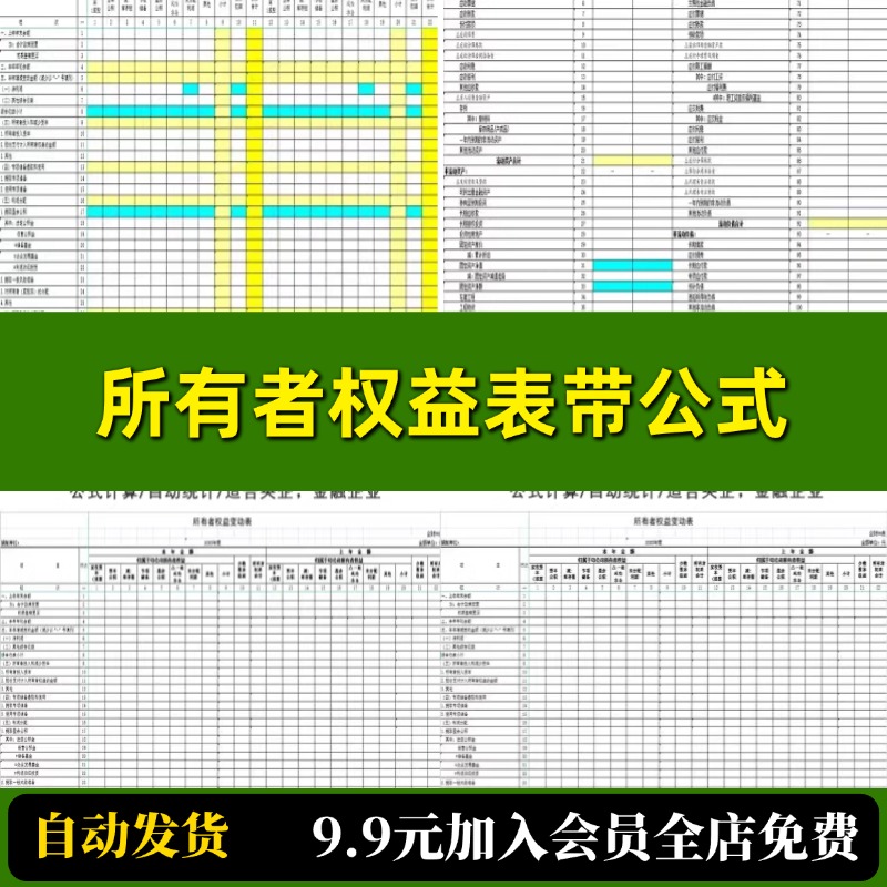 所有者权益表管理会计自动计算实务做帐报表会计实务公司变动分析